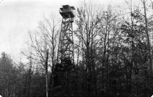 OUT DNR Fire Program - Lase wood tower. Arnold, MI - 1965